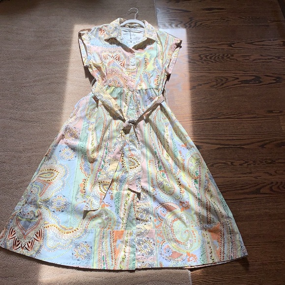 Zara Paisley Printed Midi Shirt‎ Dress - Picture 12 of 15